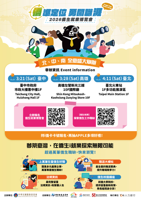 【活動公告】2026年僑生就業博覽會圖片